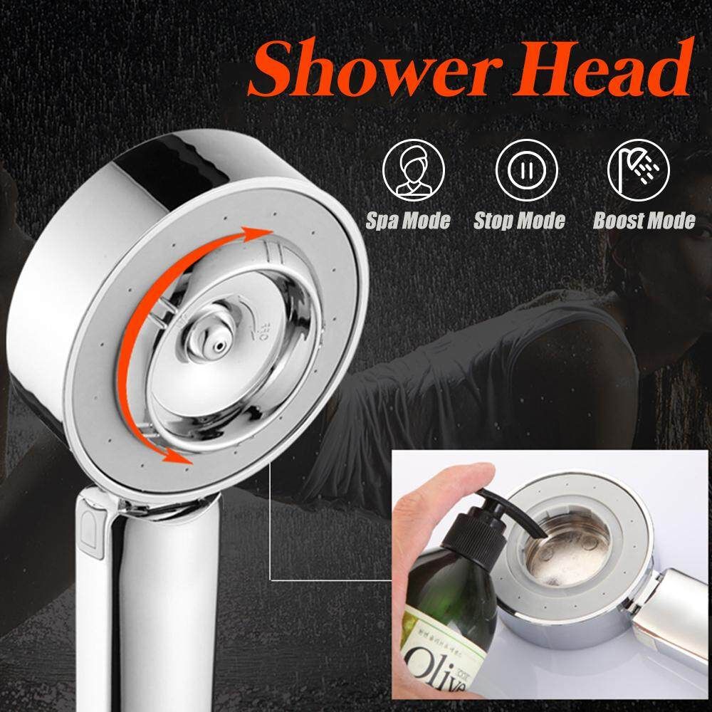 3 Modes High Shower Head Boosting Spray Spa Stop Mode