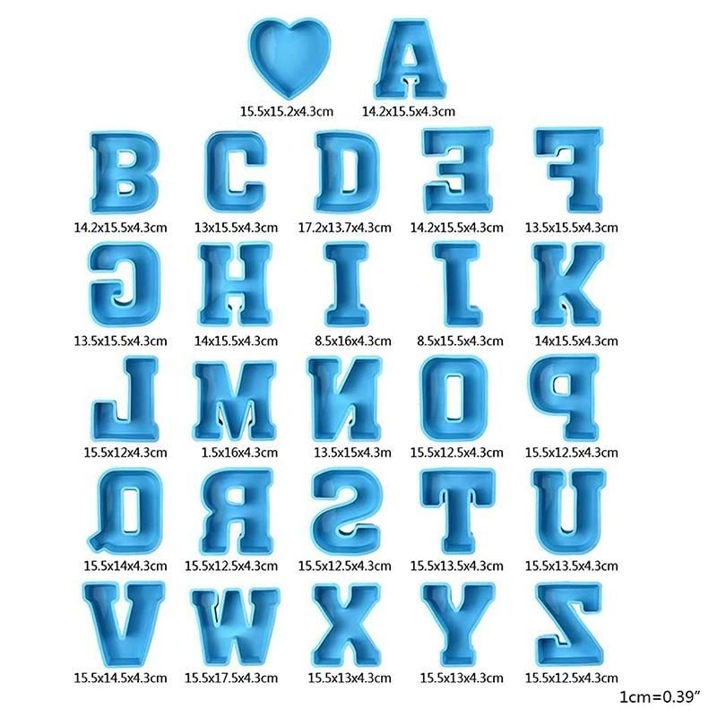 3D Alphabet Epoxy Resin Silicone Mold, DIY Epoxy Casting Molds R