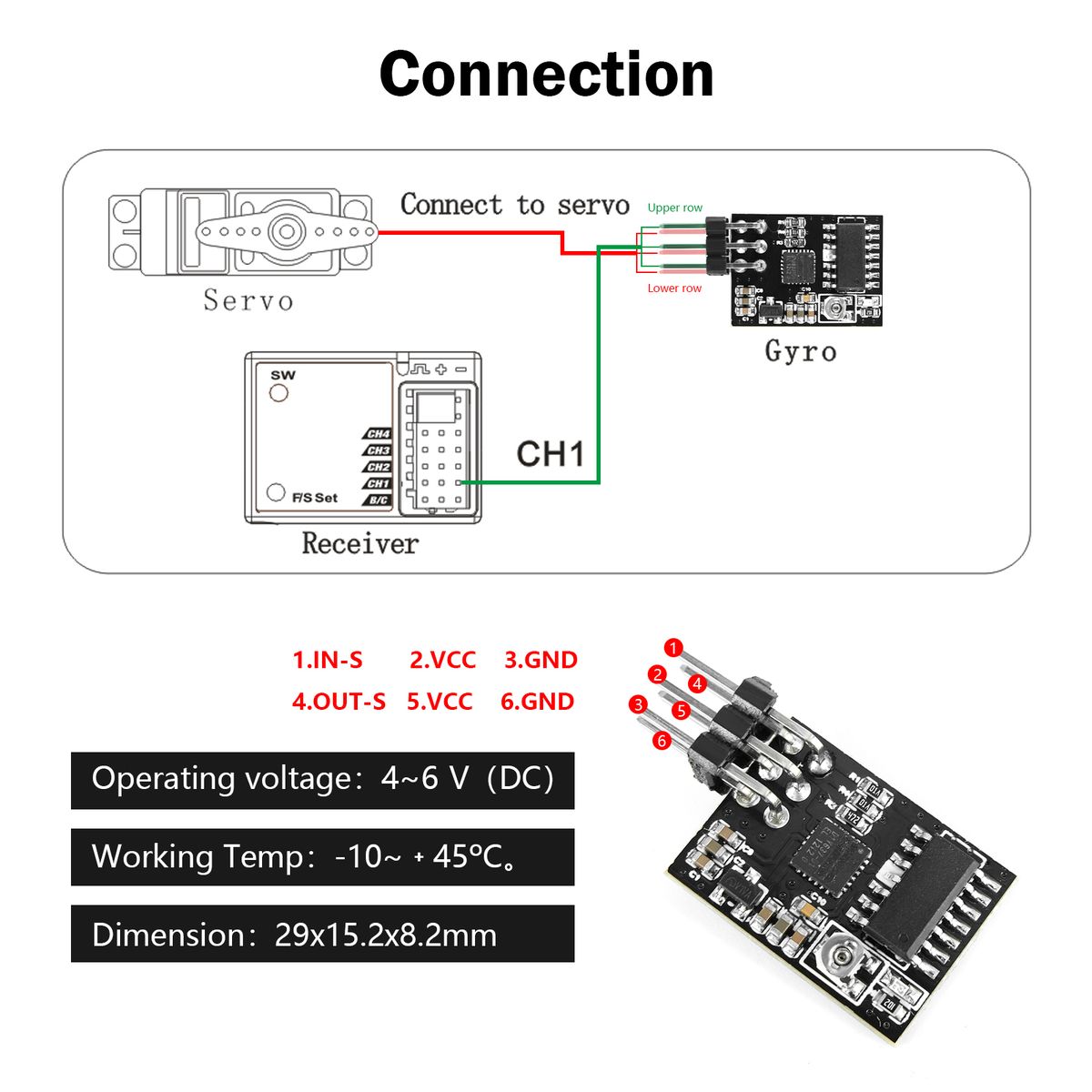 Tly01 Mini Gyro Sensor Gyroscope For Rc Car Drift Racing