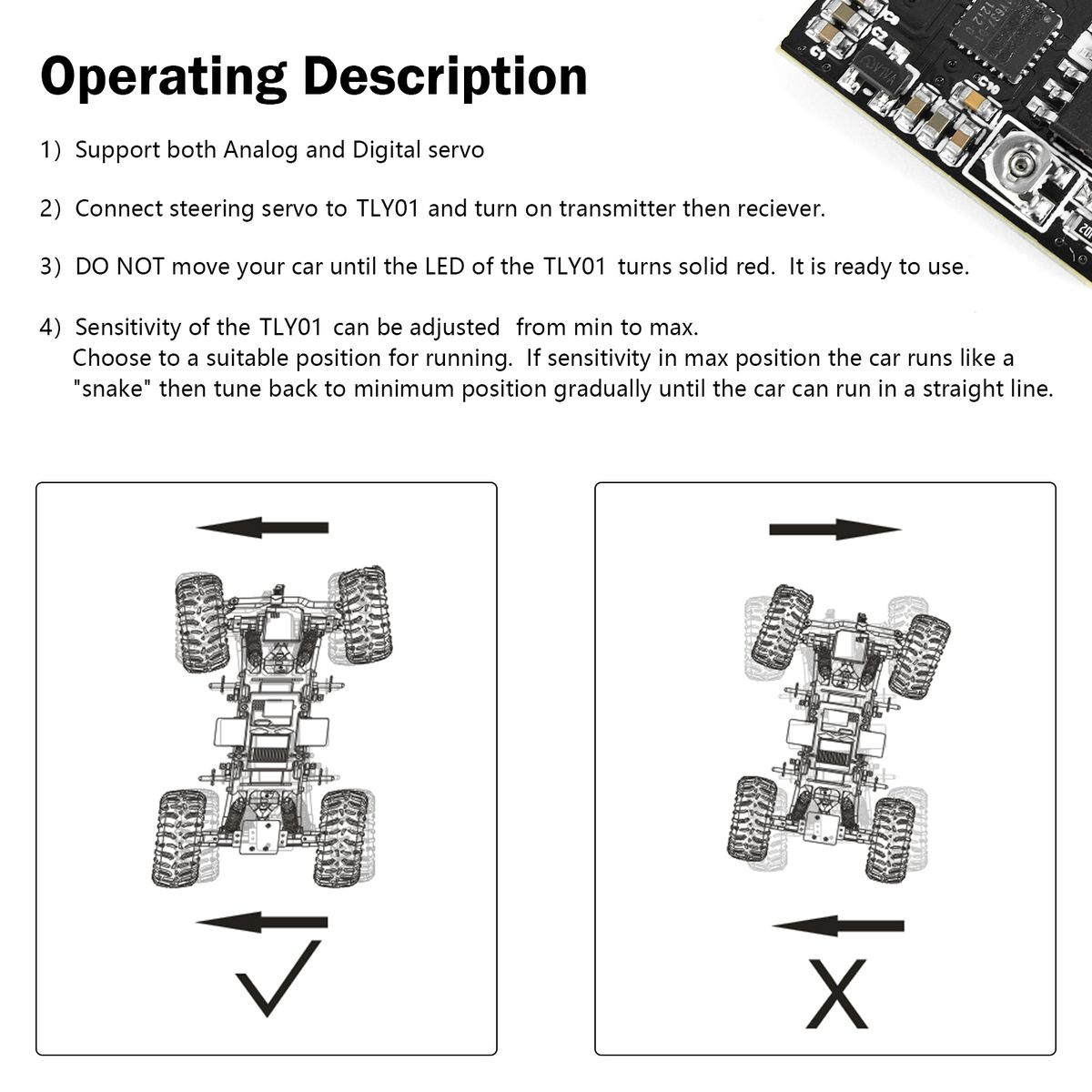 Tly01 Mini Gyro Sensor Gyroscope For Rc Car Drift Racing