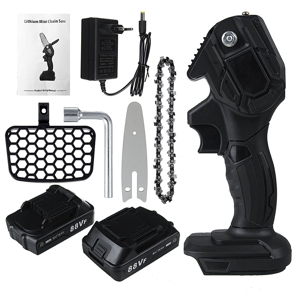 21V Electric Cordless Chain Saw One-Hand Saw Woodworking
