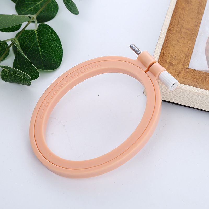 New Oval Embroidery Hoops Ellipse Plastic Tambour Frame Art Craft Embroidery Tools Cross Stitch Hoops 8*10CM Orange