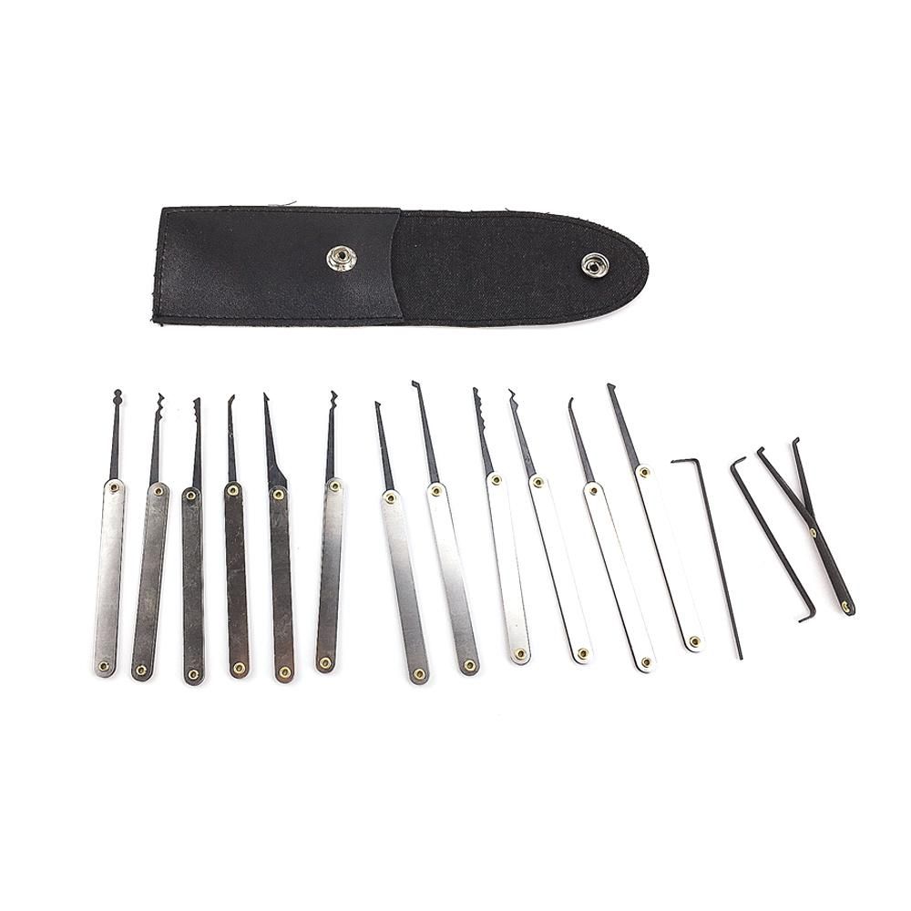 15Pcs Locksmith Padlock Stainless Steel Lock Picks Set Transparent Skill Training