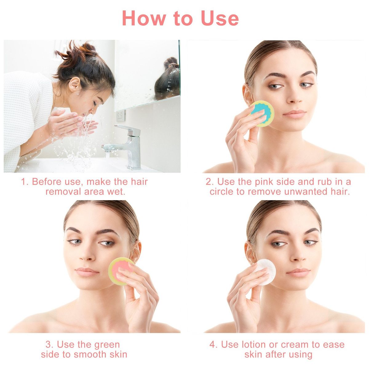 6pcs/set Painless Hair Removal Sponge Depilation Sponge Pad