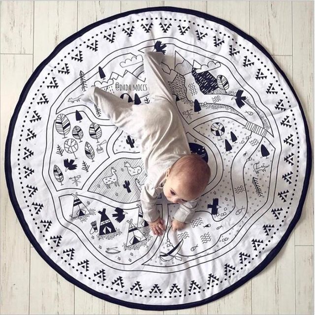 Cotton Canvas Children Room Decoration Game Mat 135cmx135cm