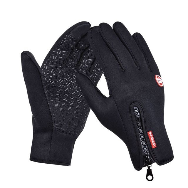 Winter Leather Soft Warm Bike Gloves Size:M