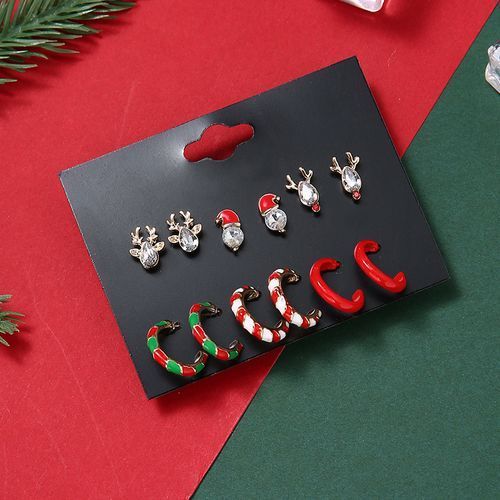Christmas Earrings Reindeer Snowman Festive Earrings Set