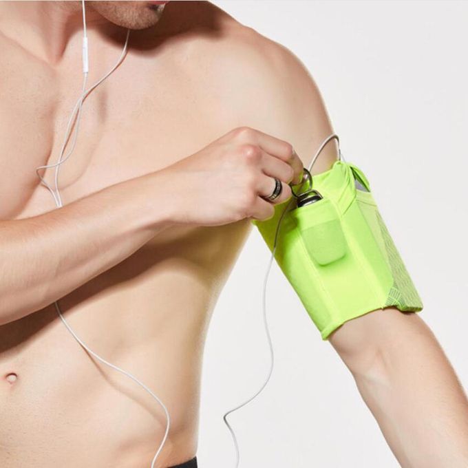 Armband Mobile Phone Arm Strap Band Pouch Reflective For Gym Yellow S