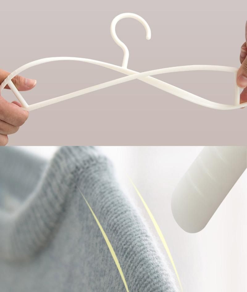 White Plastic Traceless Clothes Hangers: Bedroom Slacks Hang