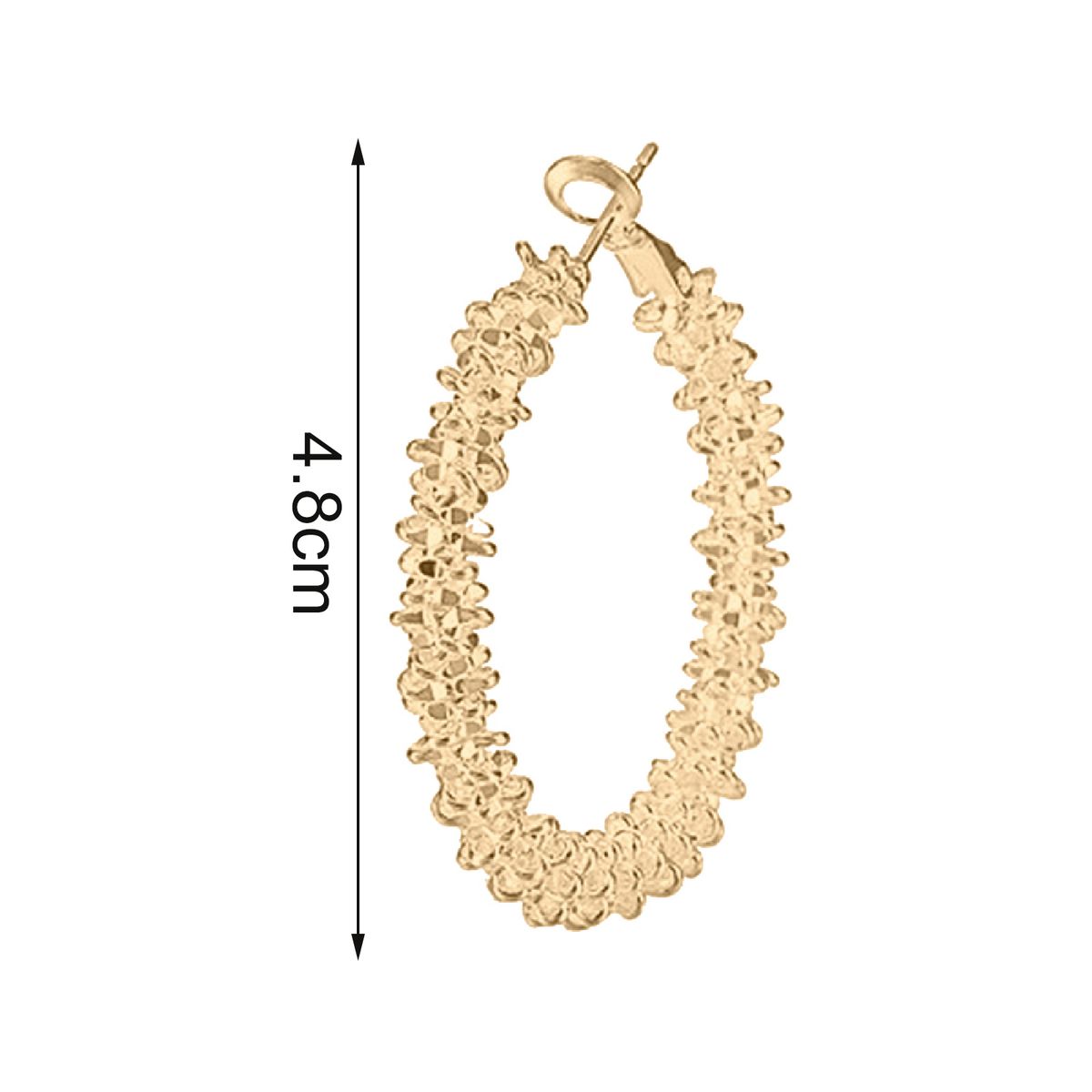 1Pair Hoop Earrings Lightweight Fashion Alloy-Silver