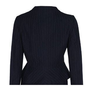 Ladies Striped Five Button Jacket- Navy Blue. Lj-4641