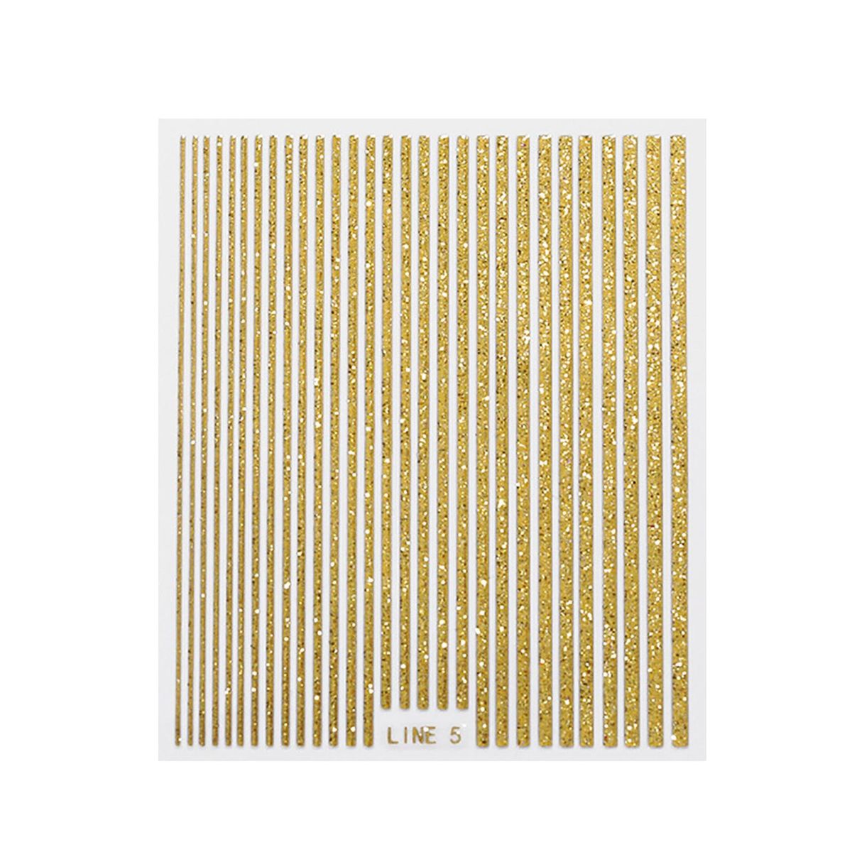 Glitter Nail Stickers Lines Nail Decals Nail Art Decorations Golden