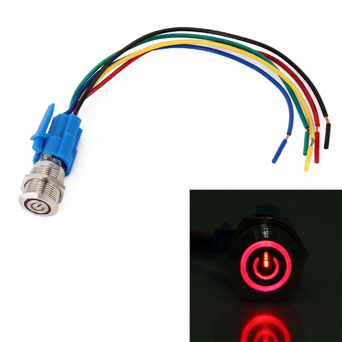 Five Plugs Car Power Switch With Cable, Cable Length: 18cm (Red)