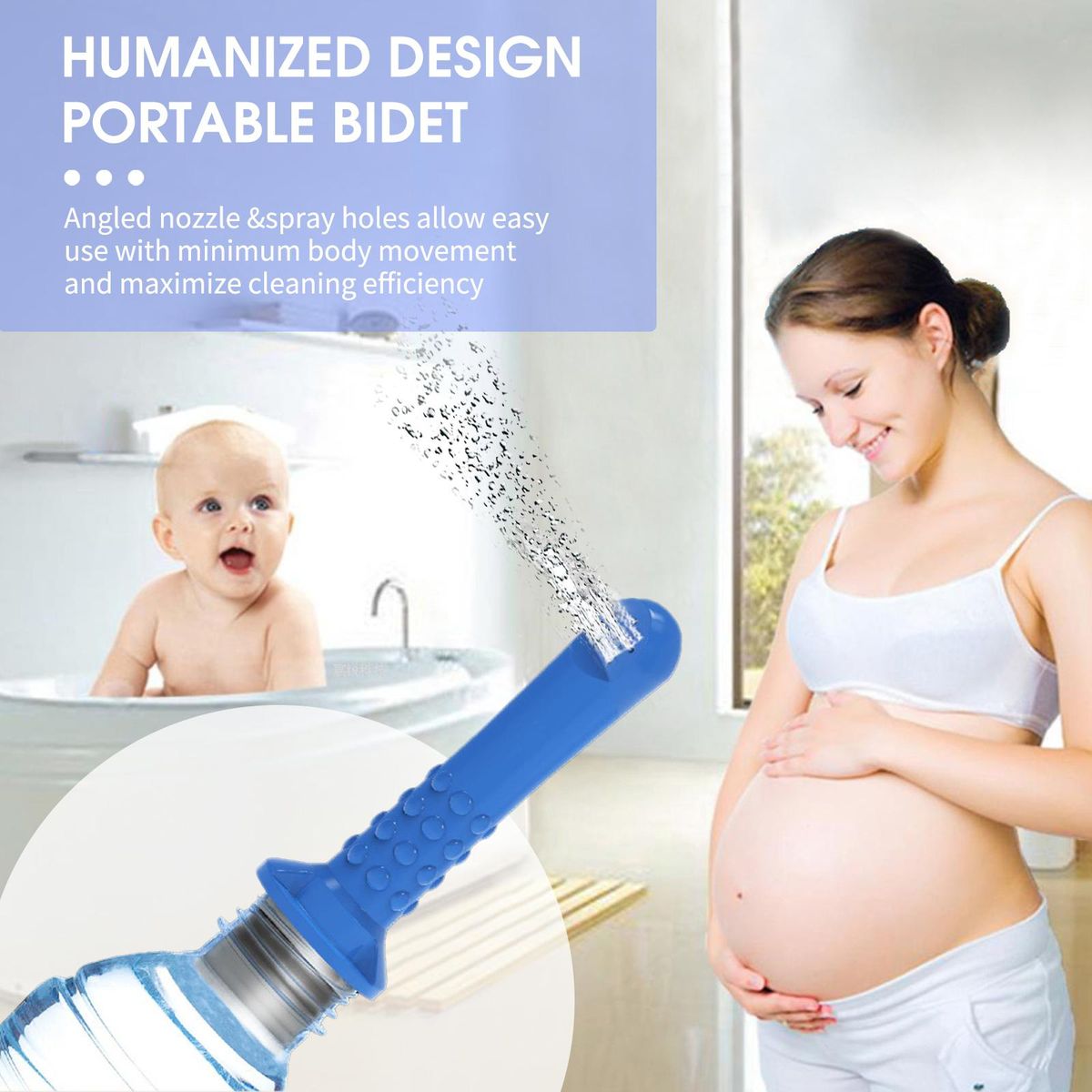 2PCS Portable Travel Bidet Compatible with Most Bottles  Handheld Personal Bidet Sprayer for Childbirth Cleaner Postpartum Care Camping Driver with 5PCS Sealing Ring