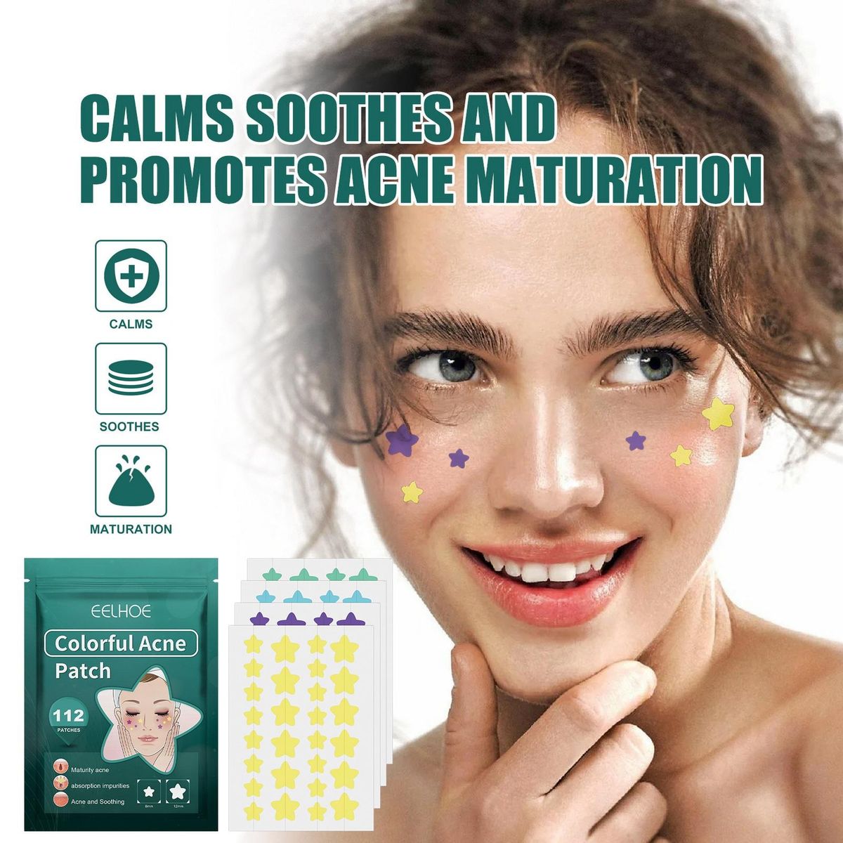 Acne Patches Star Relief Acne Stickers 112 Pcs Fast Repair for Marks
