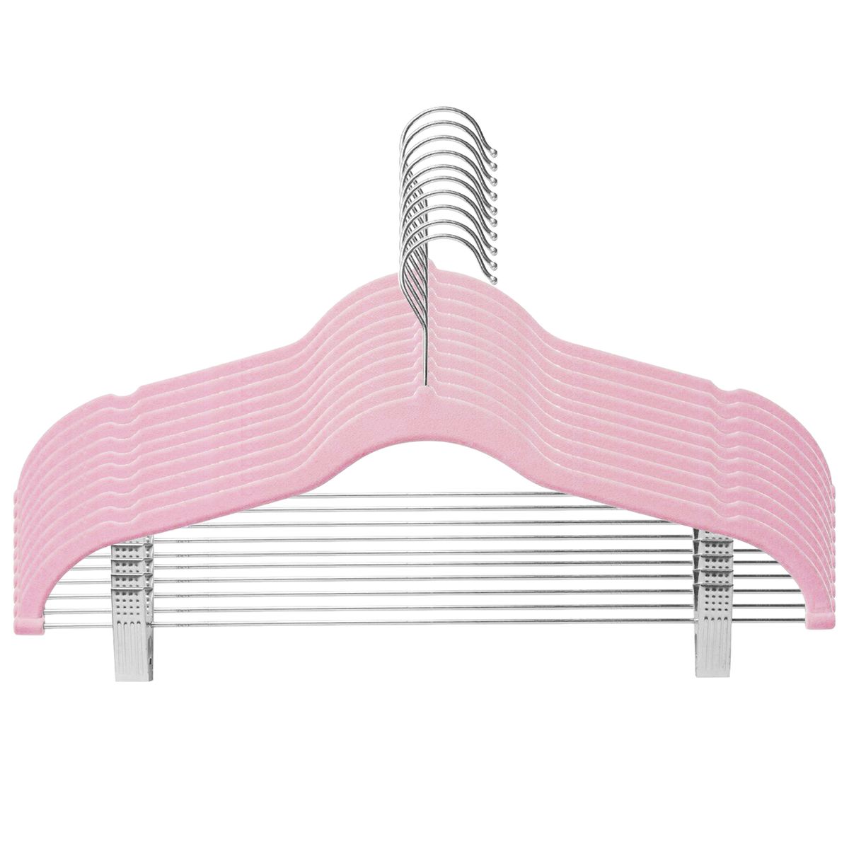 5/10pcs Clothes Hangers With Movable Clips Velvet Ultra Thin