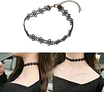 Women Simple Choker Necklace Black