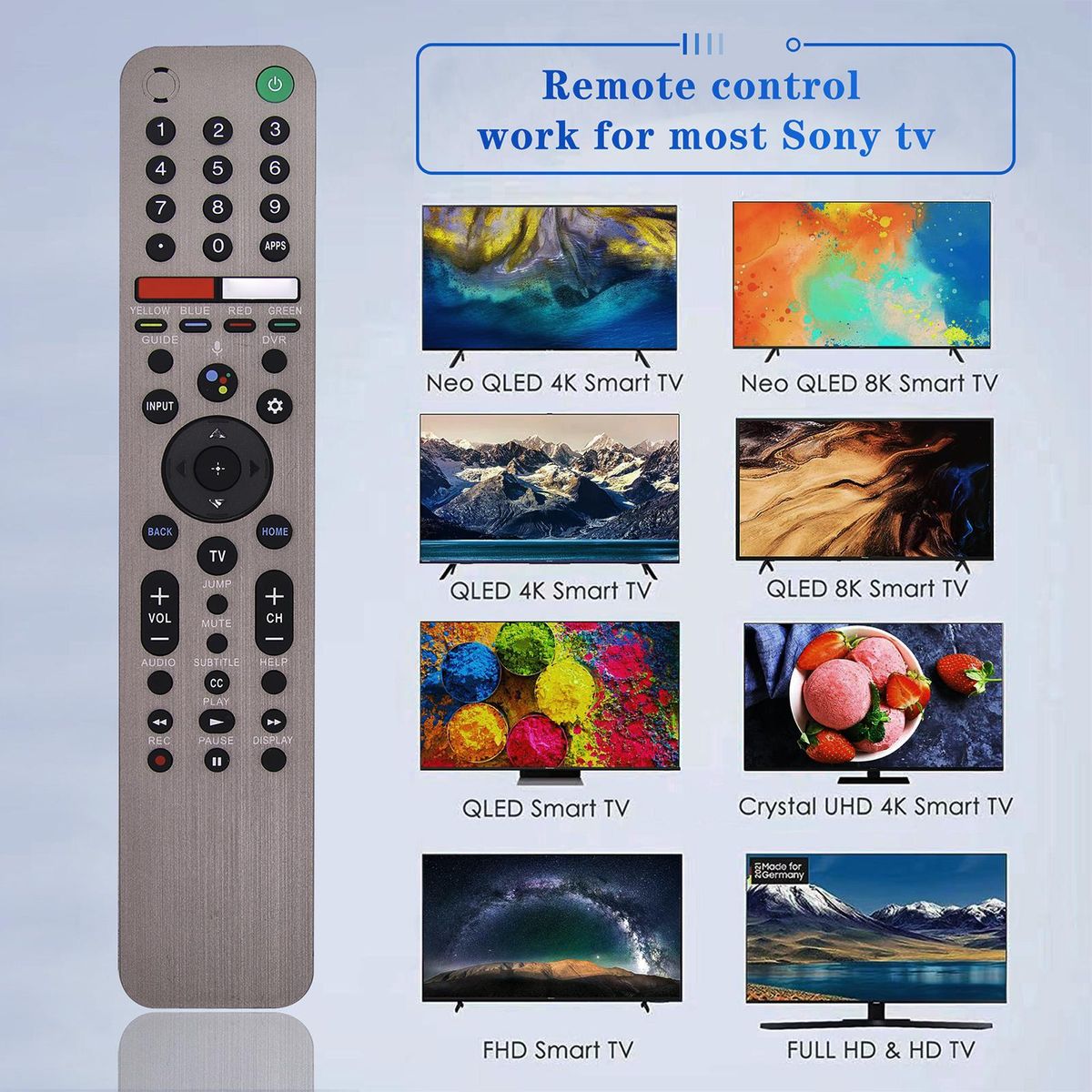 TX600U Voice Remote Control Replacement For Sony Smart TV Remote Controller Compatible with Sony 4K Ultra HD LED Internet KD XBR Series UHD LED 43 48 49 55 65 75 85 77 85 98 inches TV