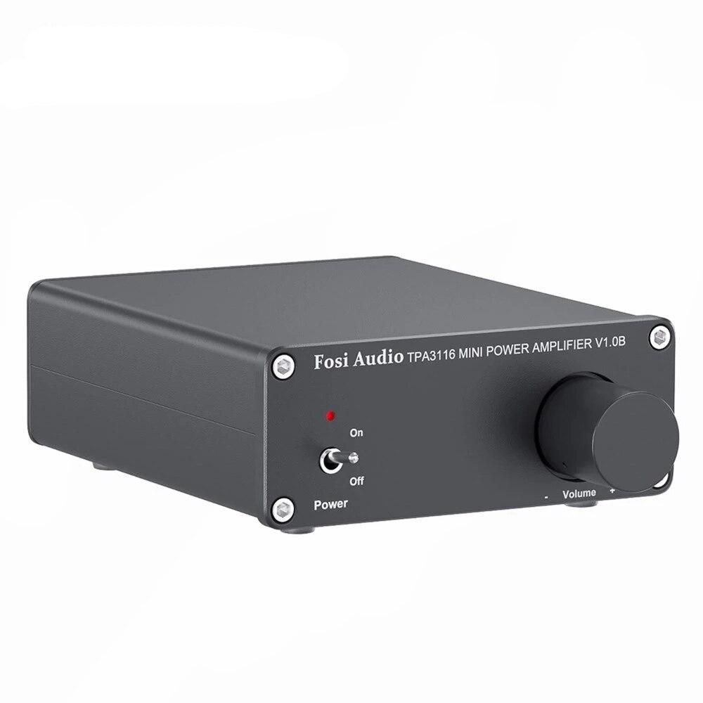 Fosi Audio Channel Stereo Audio Power Amplifier TPA3116D2 Class D Mini HiFi Digital Sound Amp for Home Speakers 50W x2