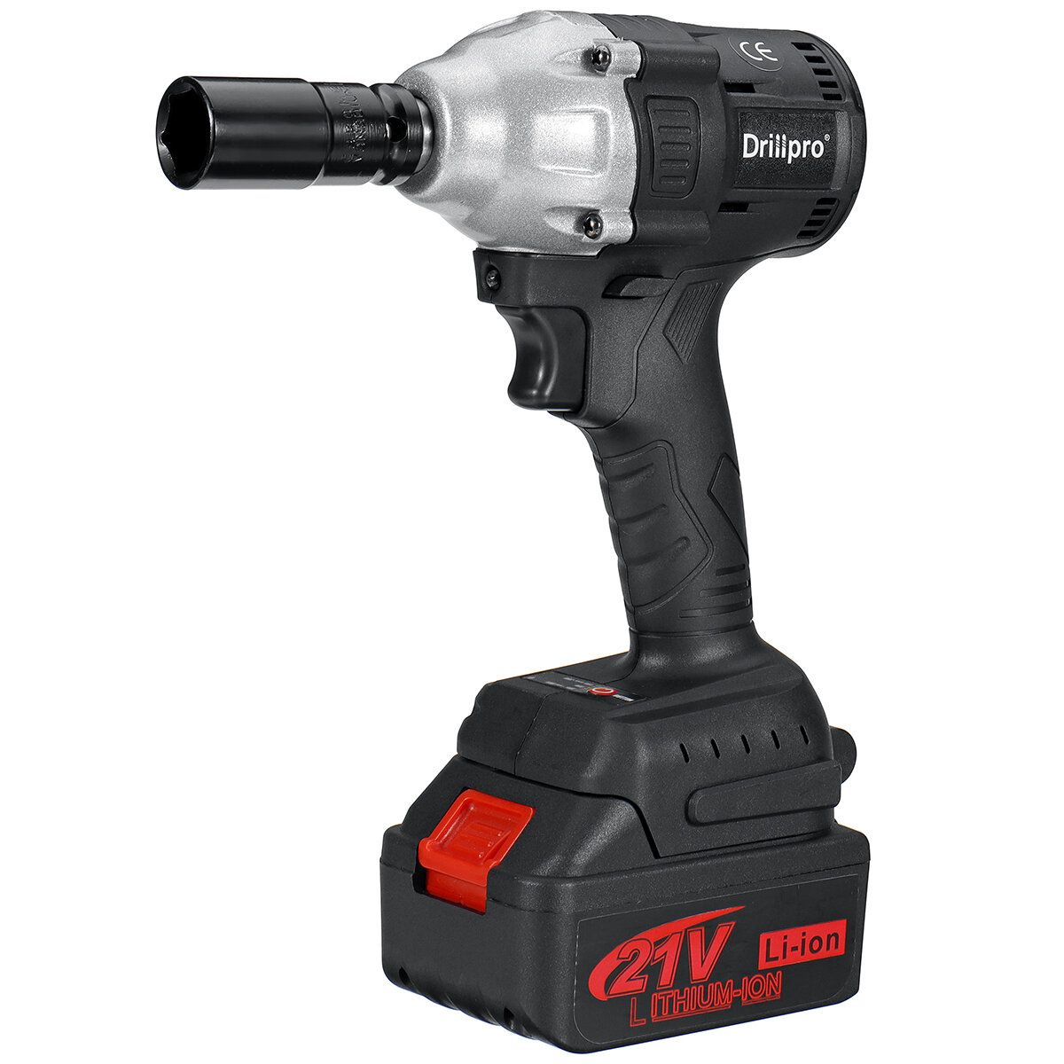 Drillpro 21V 520 N.m Brushless Impact Wrench US Plug LED