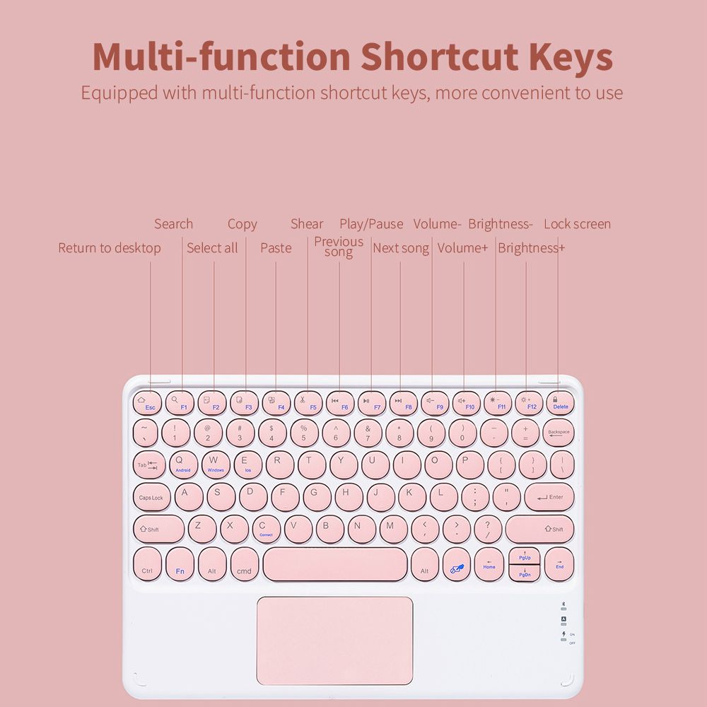 BT3.0 Wireless Keyboard 78 Keys Rechargeable Keyboard Slim