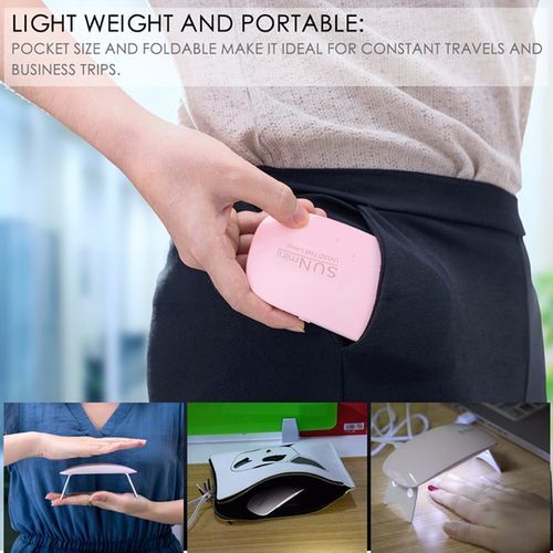6w Mini Nail Gel Drier UV LED Lamp Fast Dry & Foldable