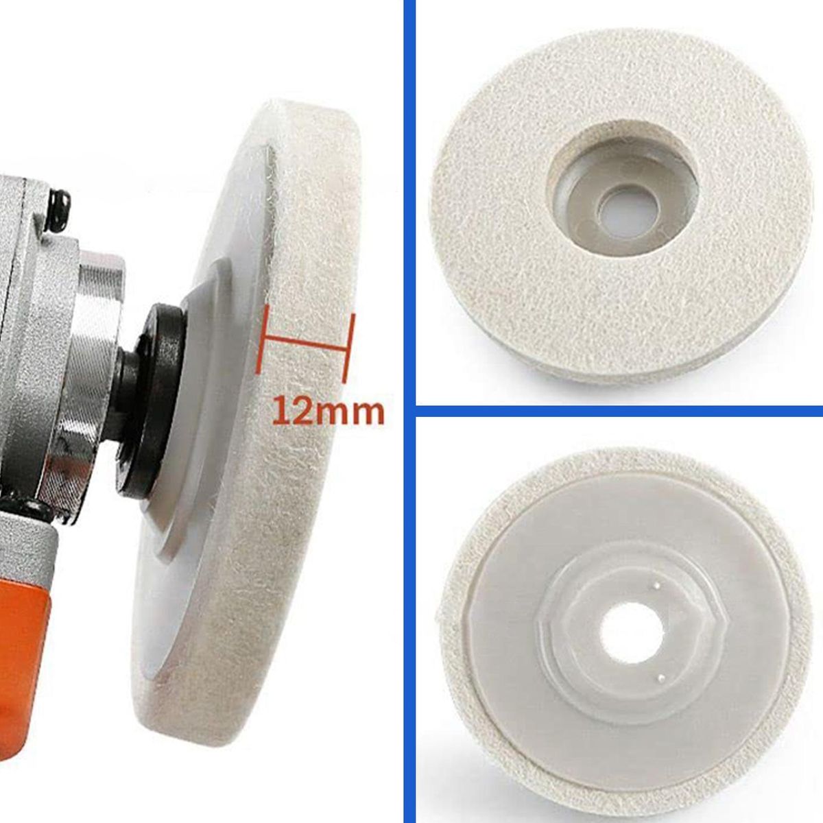 Premium 10-pcs Wool Polishing Wheel Kit Metal Furniture Easy Install White