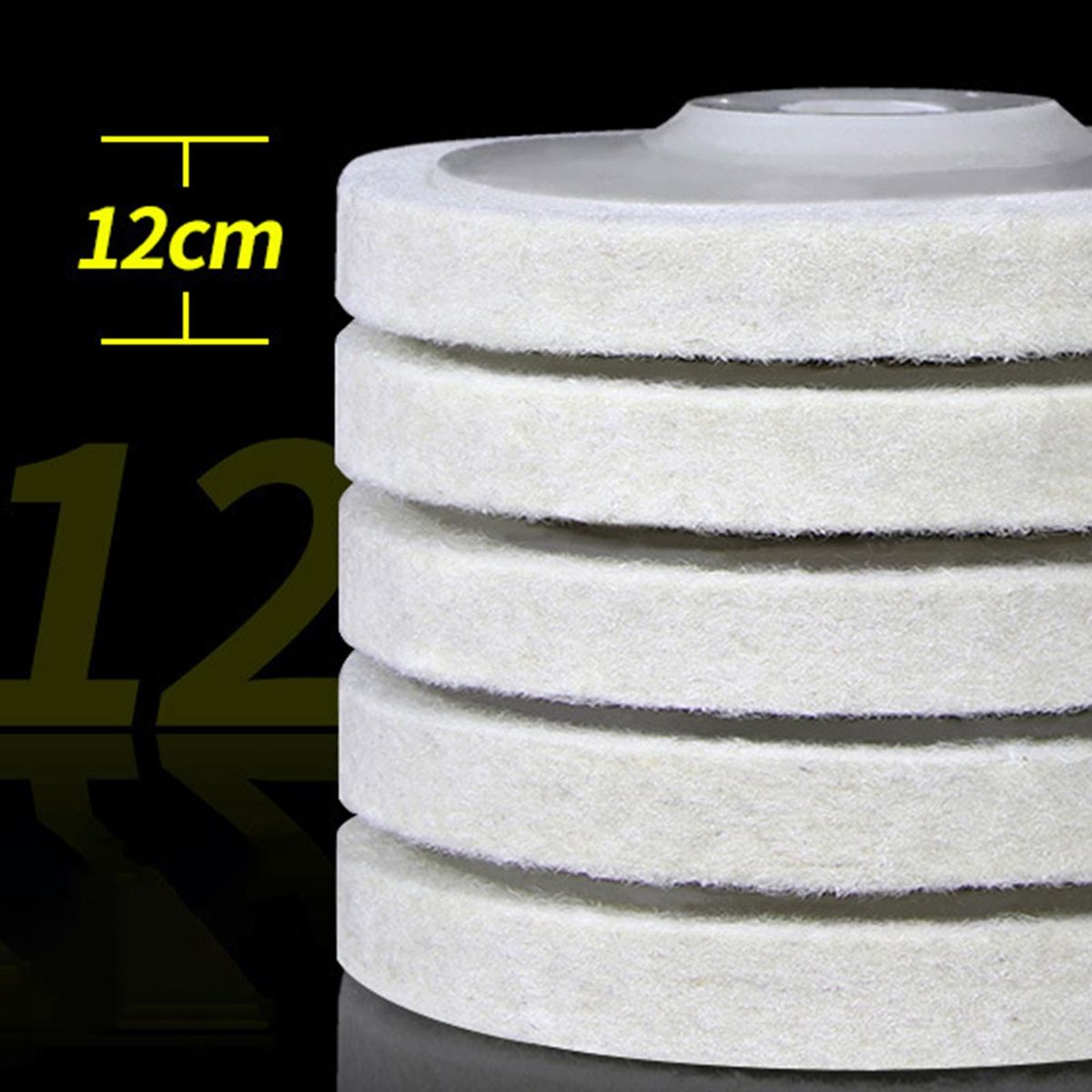 Premium 10-pcs Wool Polishing Wheel Kit Metal Furniture Easy Install White