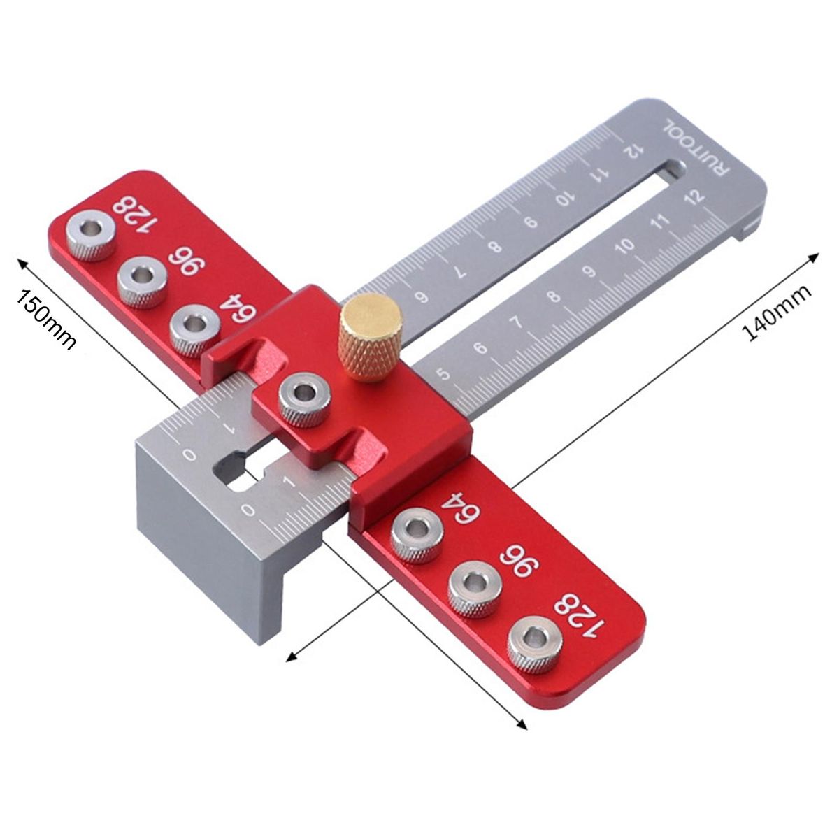 Compact Cabinet Hardware Jig Drill Template Tool Red