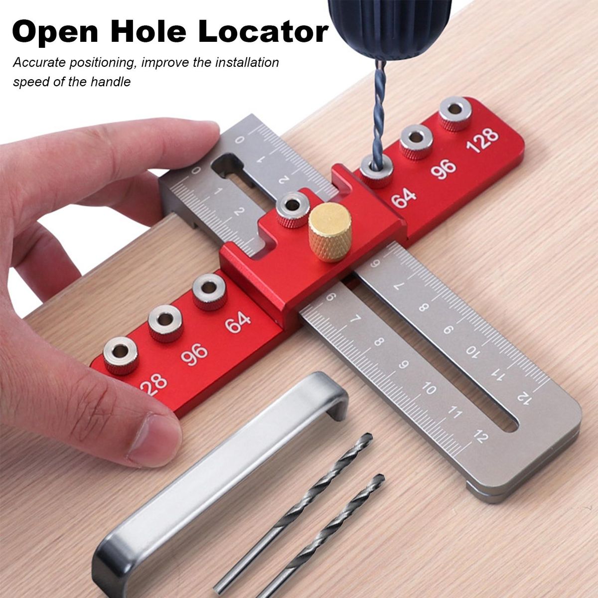 Compact Cabinet Hardware Jig Drill Template Tool Red
