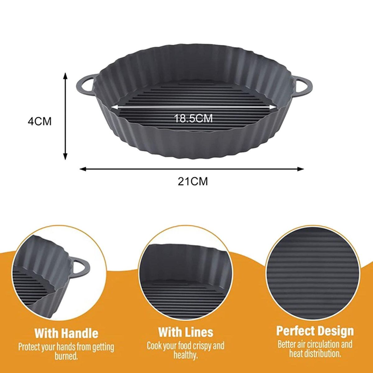 2Pcs Silicone Pot Round Repment Basket Heat Resistant Non-Stick Mats for Oven 83 Inch