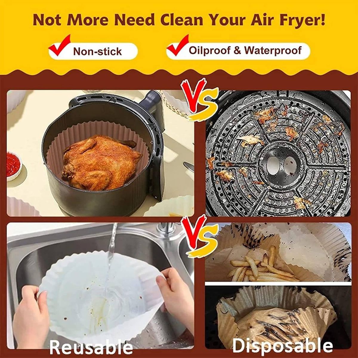 2Pcs Silicone Pot Round Repment Basket Heat Resistant Non-Stick Mats for Oven 83 Inch