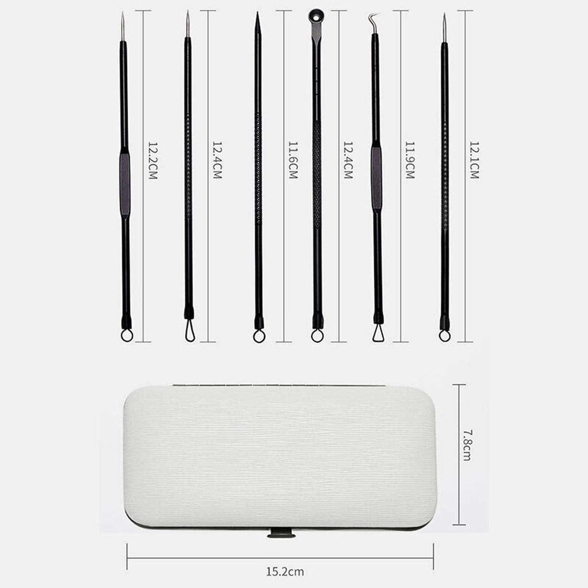 11Pcs Stainless Steel Acne Needle Pimple Tweezers Extractor