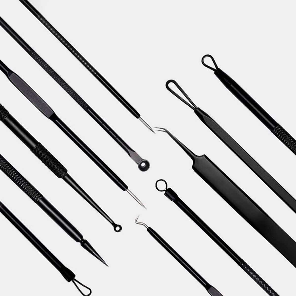 11Pcs Stainless Steel Acne Needle Pimple Tweezers Extractor