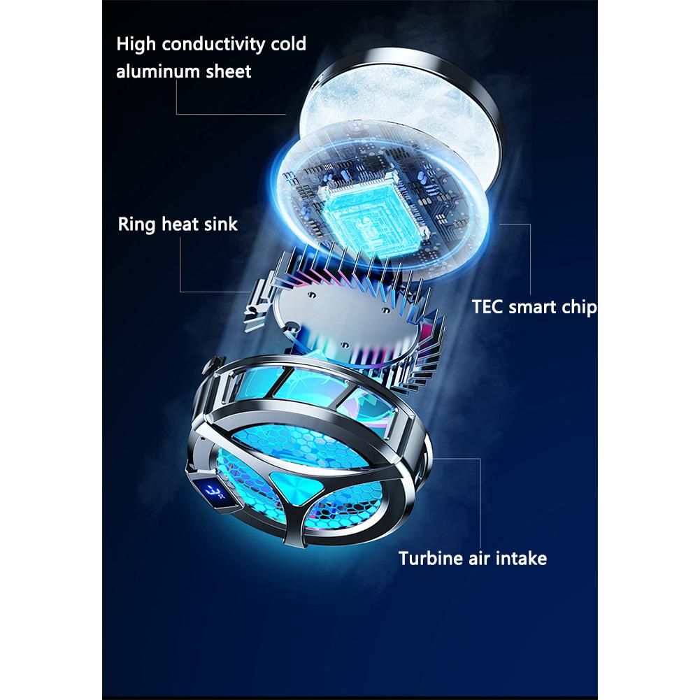 X36 Digital Display Mobile Phone Radiator 9v 15w Magnetic Suction Wireless Fast Charging Silent Semiconductor Cooler For Huawei