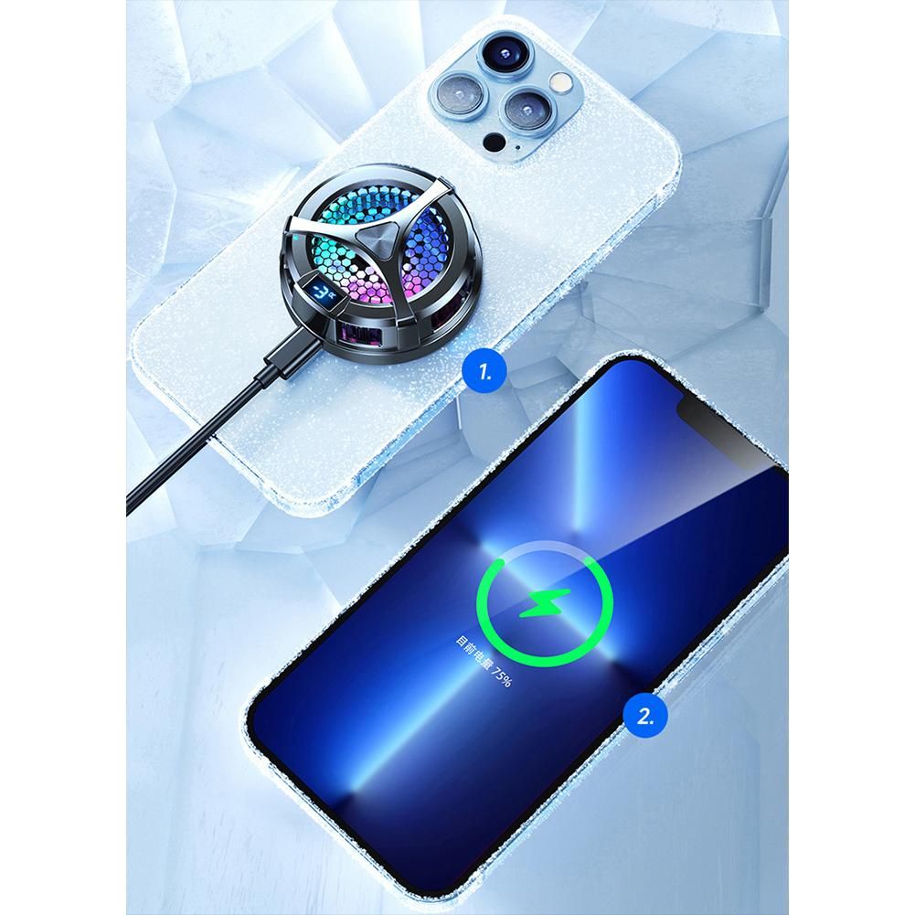X36 Digital Display Mobile Phone Radiator 9v 15w Magnetic Suction Wireless Fast Charging Silent Semiconductor Cooler For Huawei