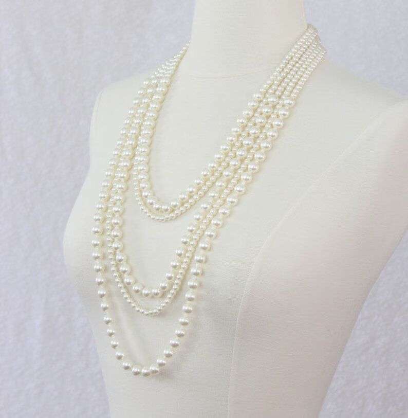 Multi Strand Pearl Statement Necklace