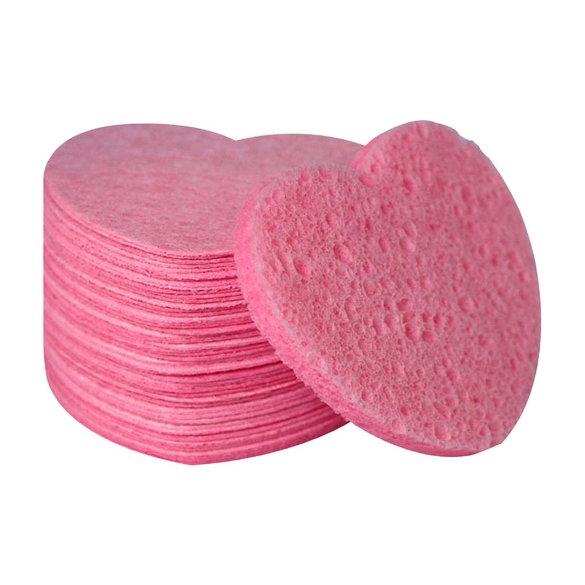 50Pcs Face Cleansers Face Cleansing Sponge Pads Pink