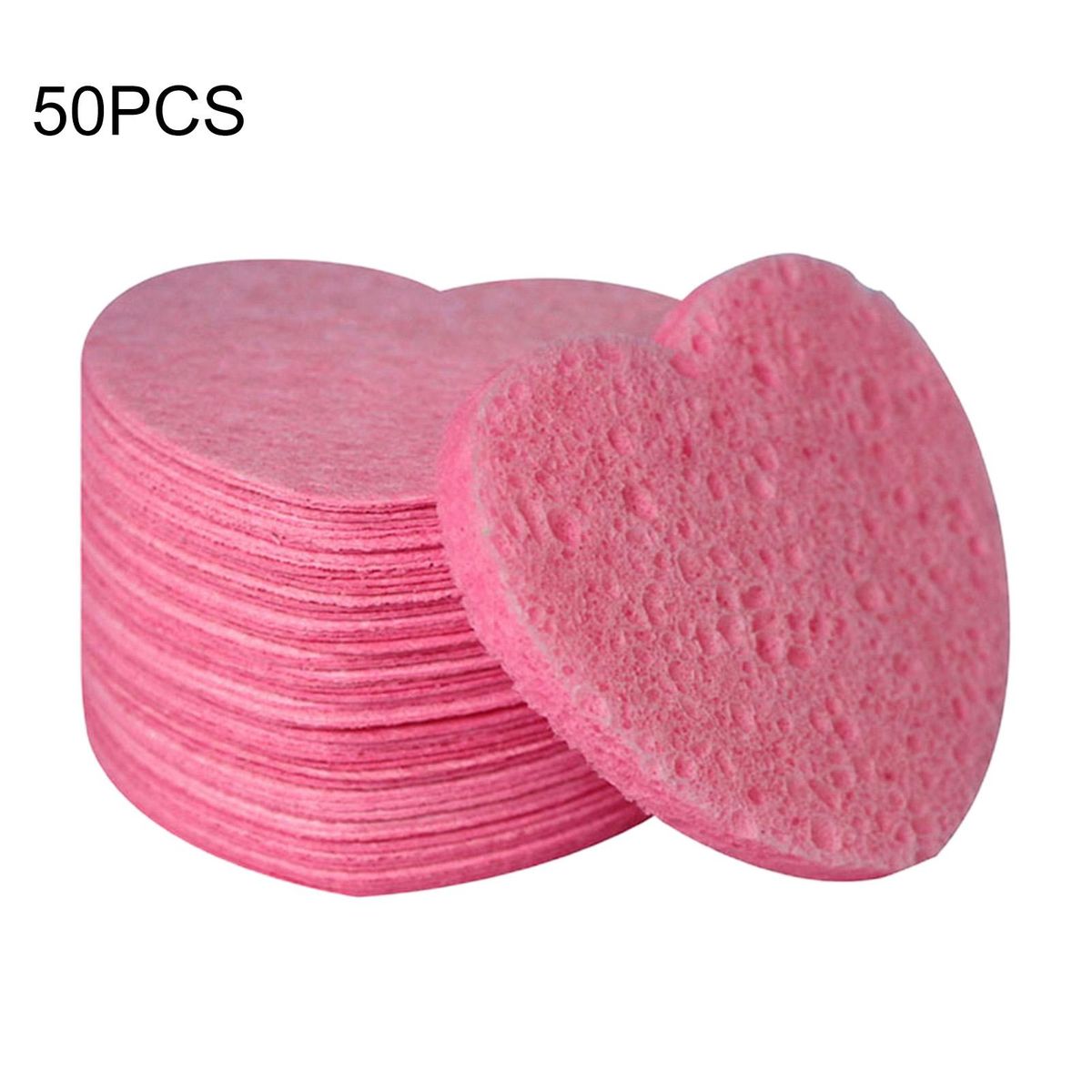 50Pcs Face Cleansers Face Cleansing Sponge Pads Pink