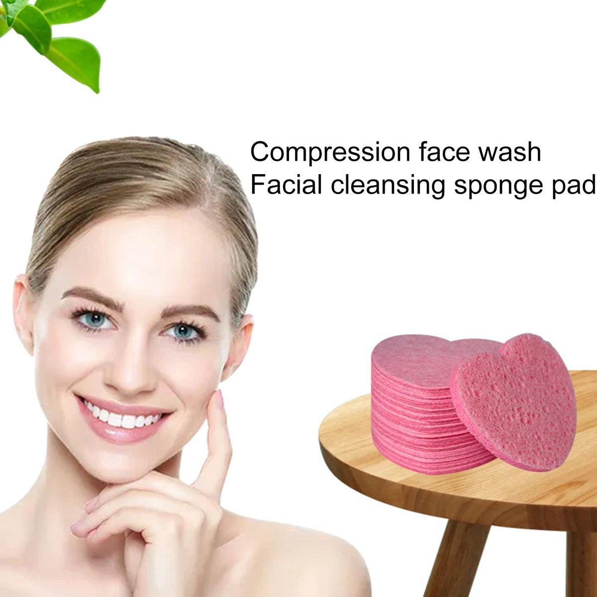 50Pcs Face Cleansers Face Cleansing Sponge Pads Pink