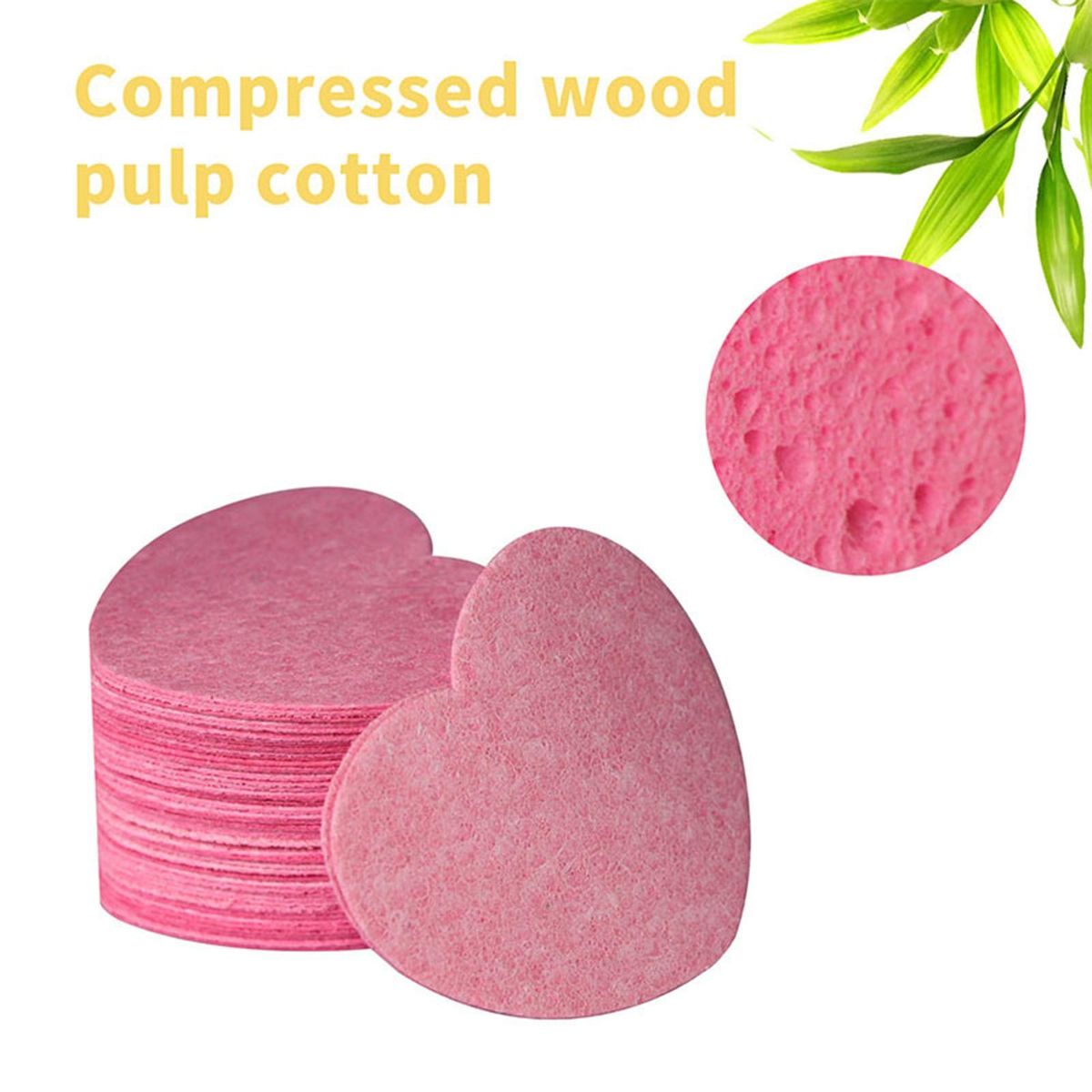 50Pcs Face Cleansers Face Cleansing Sponge Pads Pink