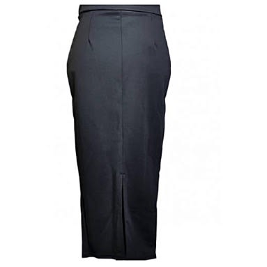 Back Slit Midi Pencil Skirt, Black
