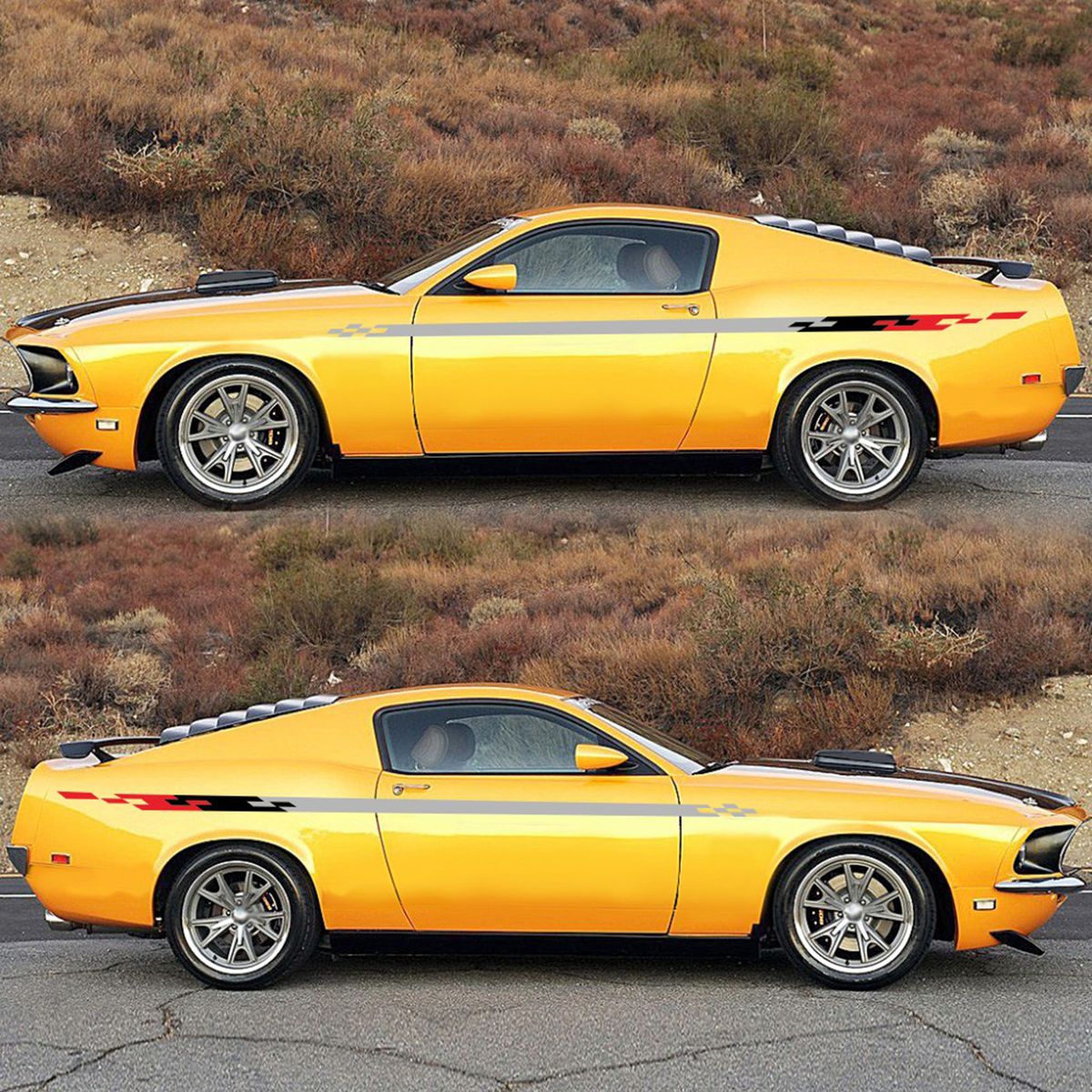 Universal Car Sticker Three Colors Strip Style Racing Car