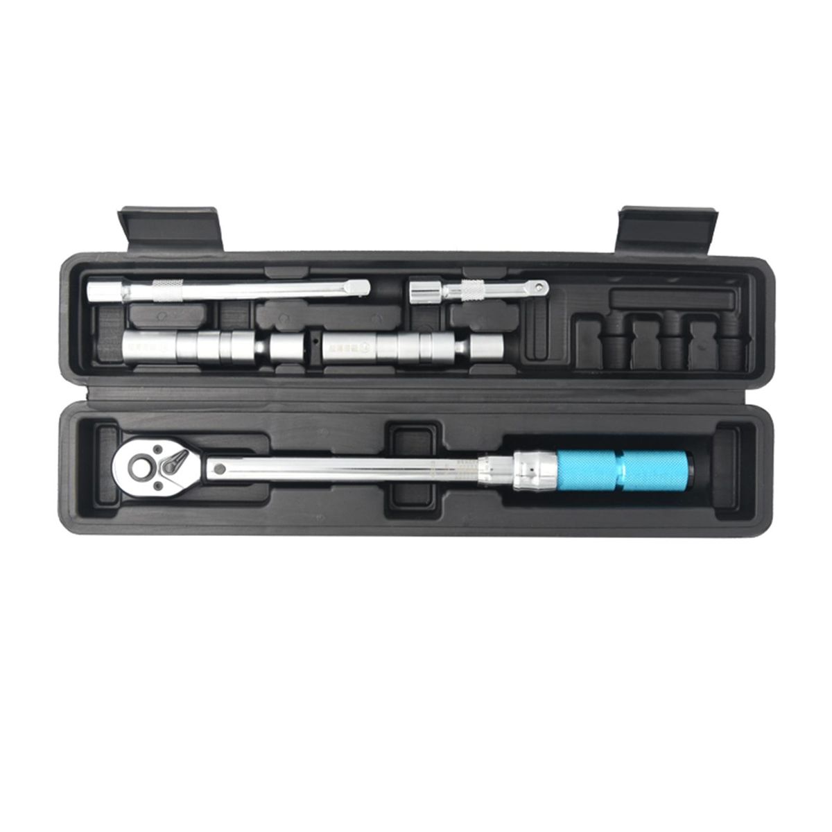 5 PCS 3/8 Inch Drive Click Torque Wrench Kit with Storage Case 5 to 60N.m Adjustable Torque Ratcheting Torque Wrench Spark Plug Set Quick Release for Auto Repair Mechanical Assembly
