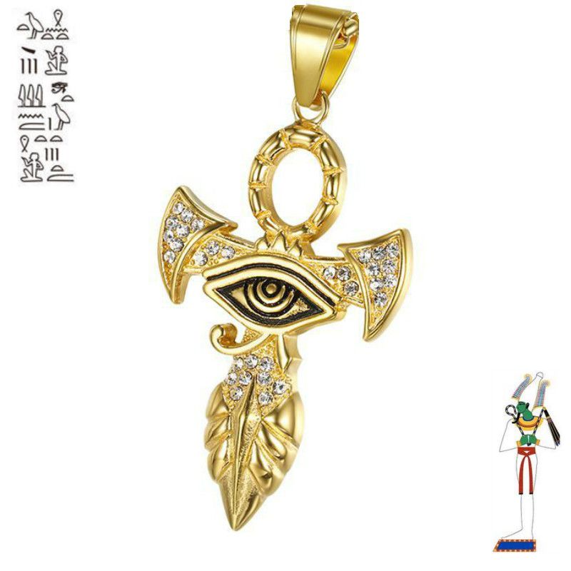 Egypt Wedjat Titanium Horus Luck Charms Necklace Pendant