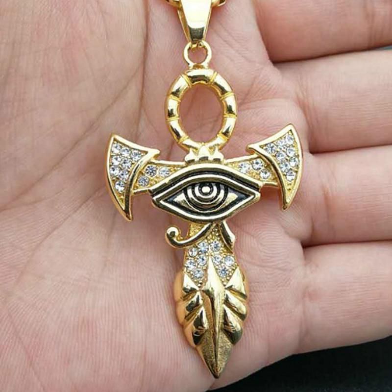 Egypt Wedjat Titanium Horus Luck Charms Necklace Pendant