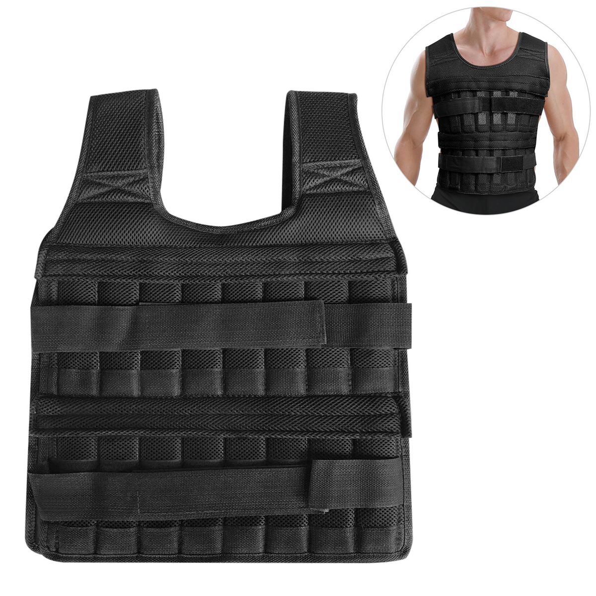 Max Loading 15kg/35kg Adjustable Weighted Vest Weight Jacket