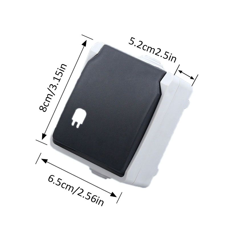 2P+E 16A 250V IP44 Outdoor Power Socket EU Plug Wall Waterproof Dust-proof Socket German Type Electrical Power Socket With Cover