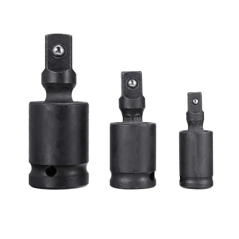 3pcs Impact Universal Joint Socket Swivel Set 1/4" 1/2" 3/8" Drive Electric Wrench Adapter Car Repair Wrench Pneumatic Tool