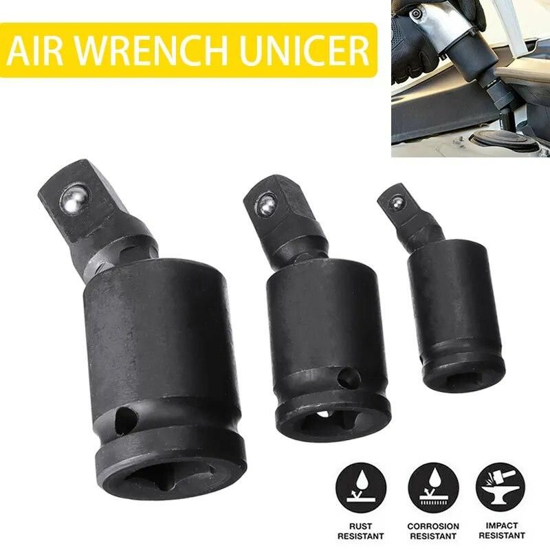 3pcs Impact Universal Joint Socket Swivel Set 1/4" 1/2" 3/8" Drive Electric Wrench Adapter Car Repair Wrench Pneumatic Tool